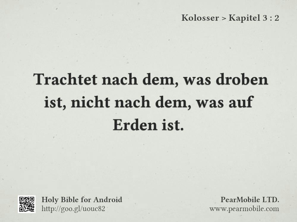 Kolosser, Kapitel 3:2